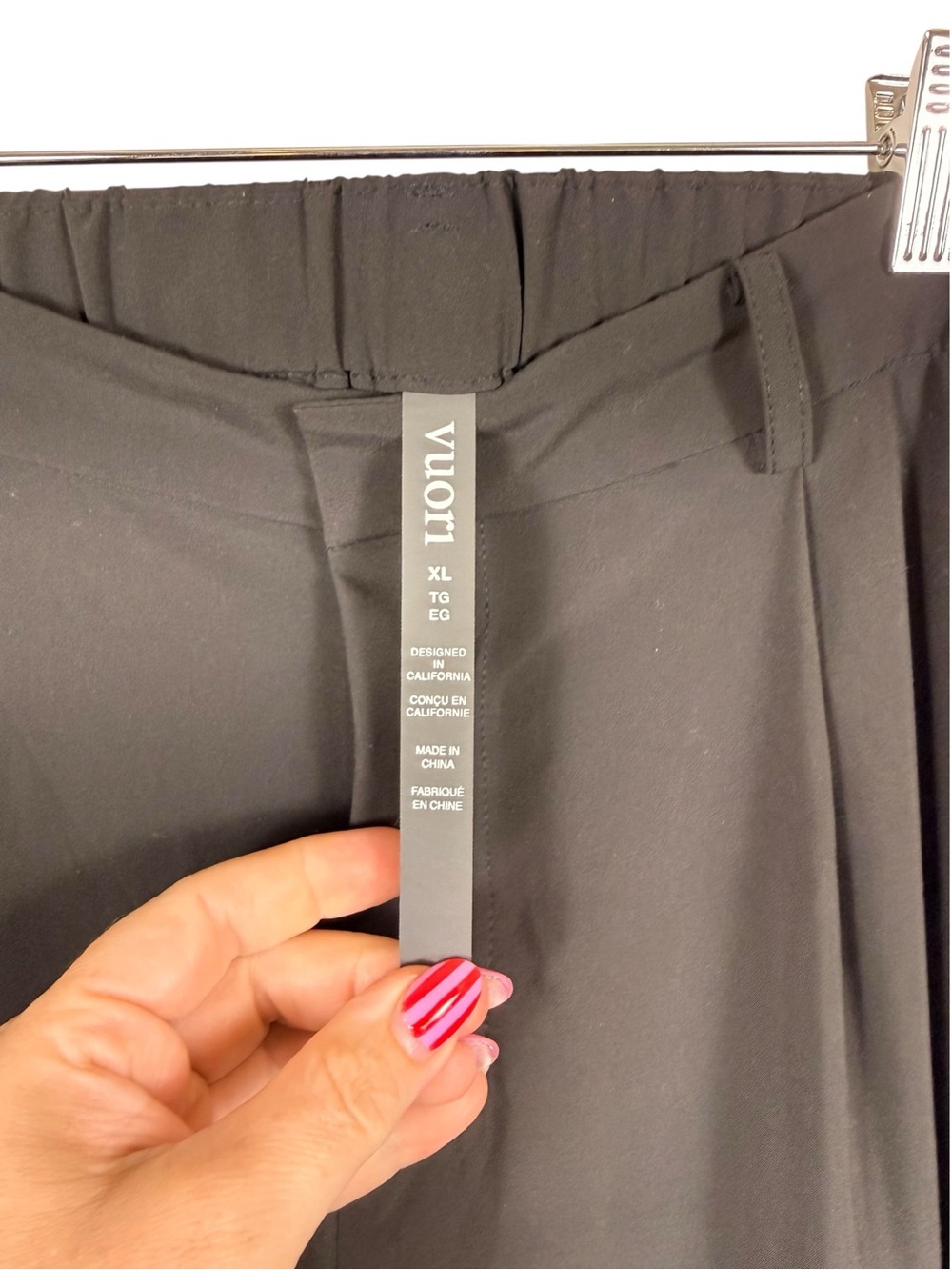 Vuori Villa Wide Leg Black Trousers Sz XL - Picture 4 of 5